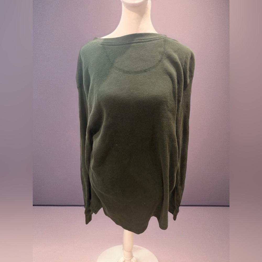 Outdoor Life Dark Green Men's Long Sleeve Henley - Picture 5 of 5